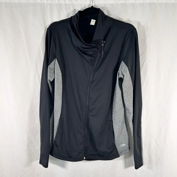 marika Yoga Jacket Women's Large Black Grey Full Zip Long Sleeve Pockets - Picture 1 of 12